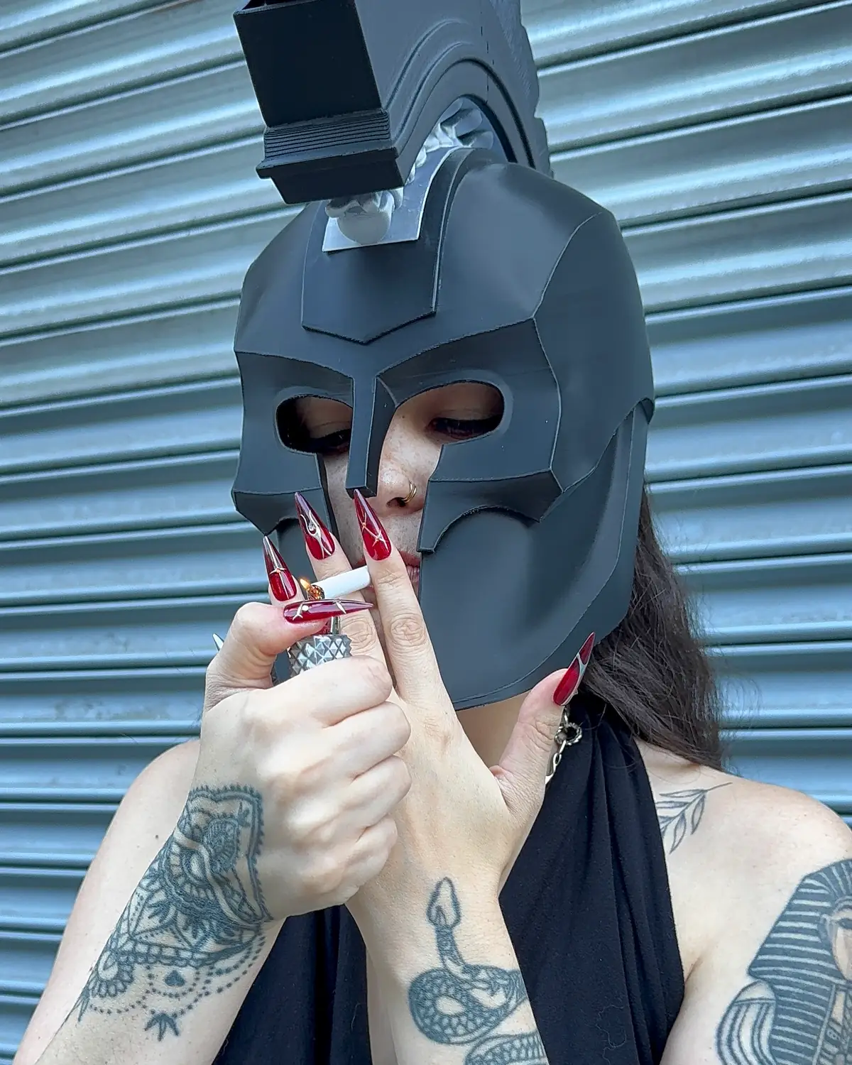 Lighter sleeve in use, with the Odyssey helmet